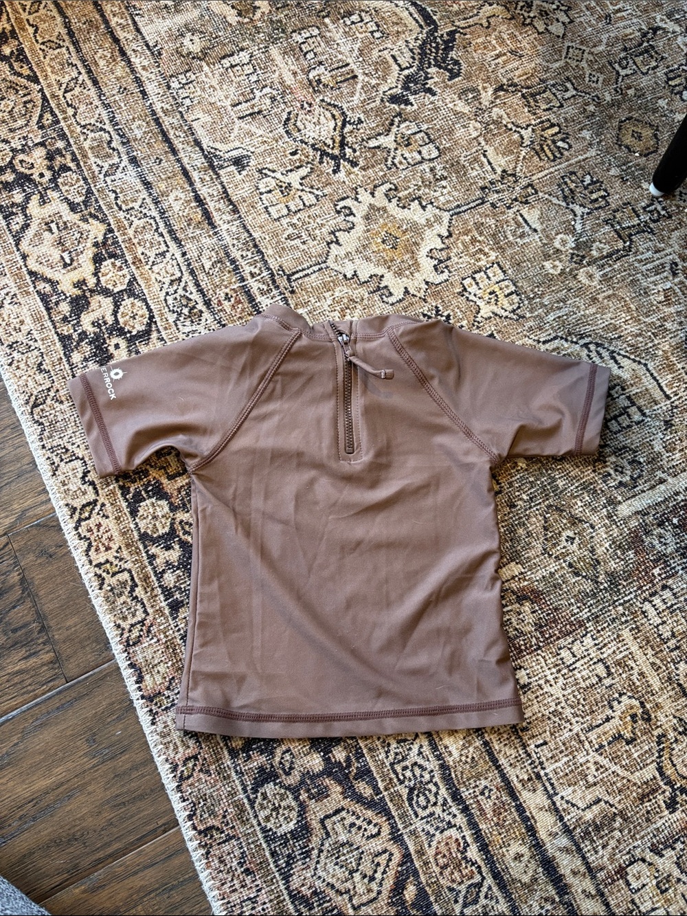 Kids Short Sleeve Swim Top - Brown